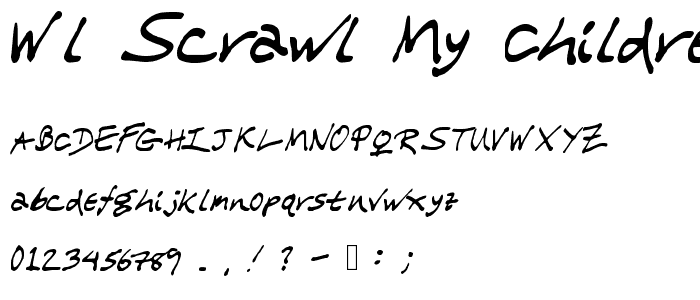 WL Scrawl My Children Medium font